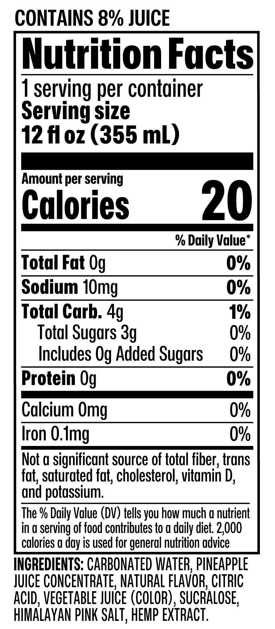 Golden Pineapple nutrition facts and ingredients