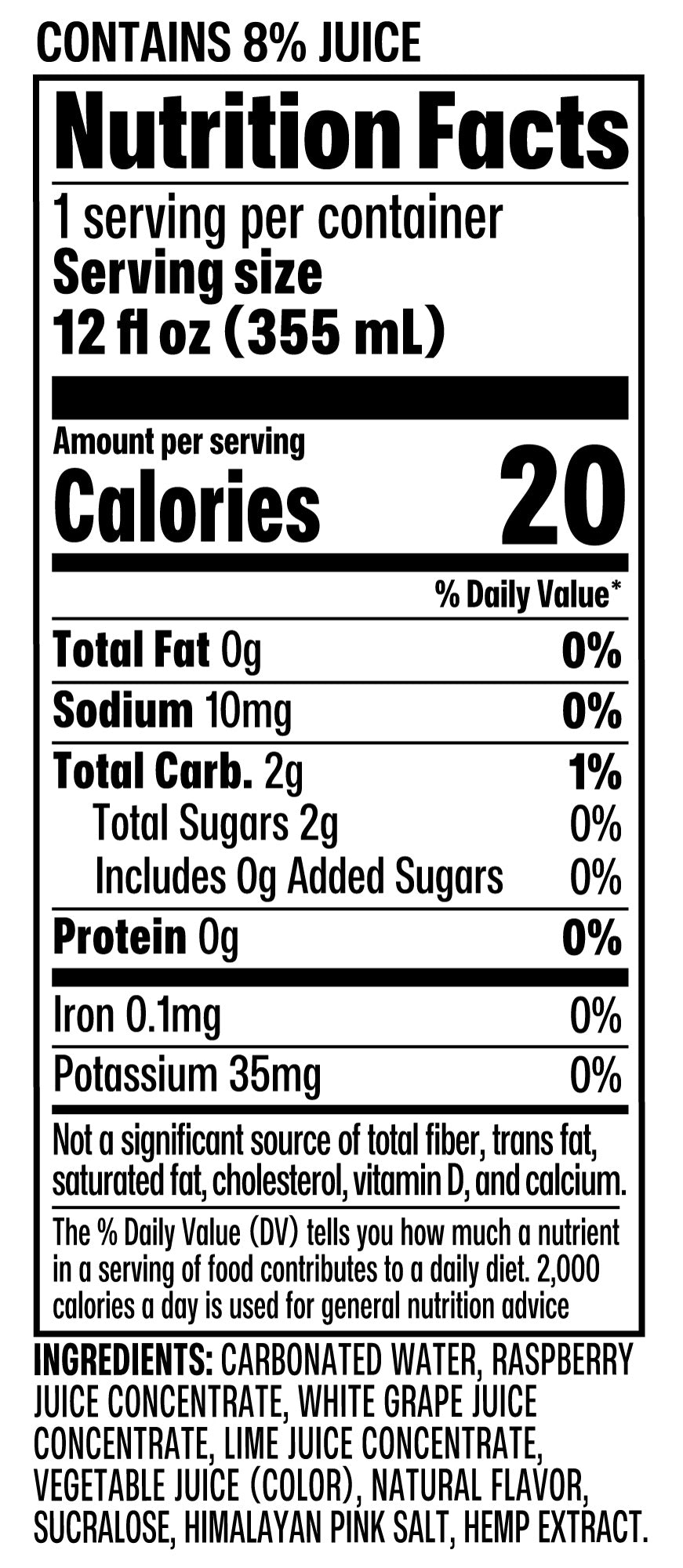 Rosy Raspberry nutrition facts and ingredients